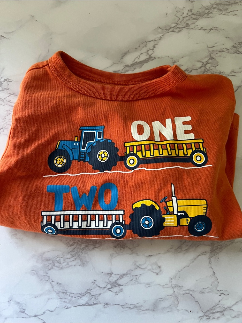 The Children's Place Orange Tractor Graphic Tee